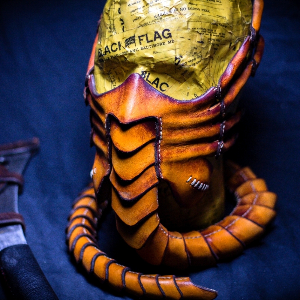 Leather Handmade Facehugger Mask